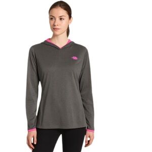 The North Face Gray Lightweight Hoodie w/ Hot Pink Trim — Size S/M